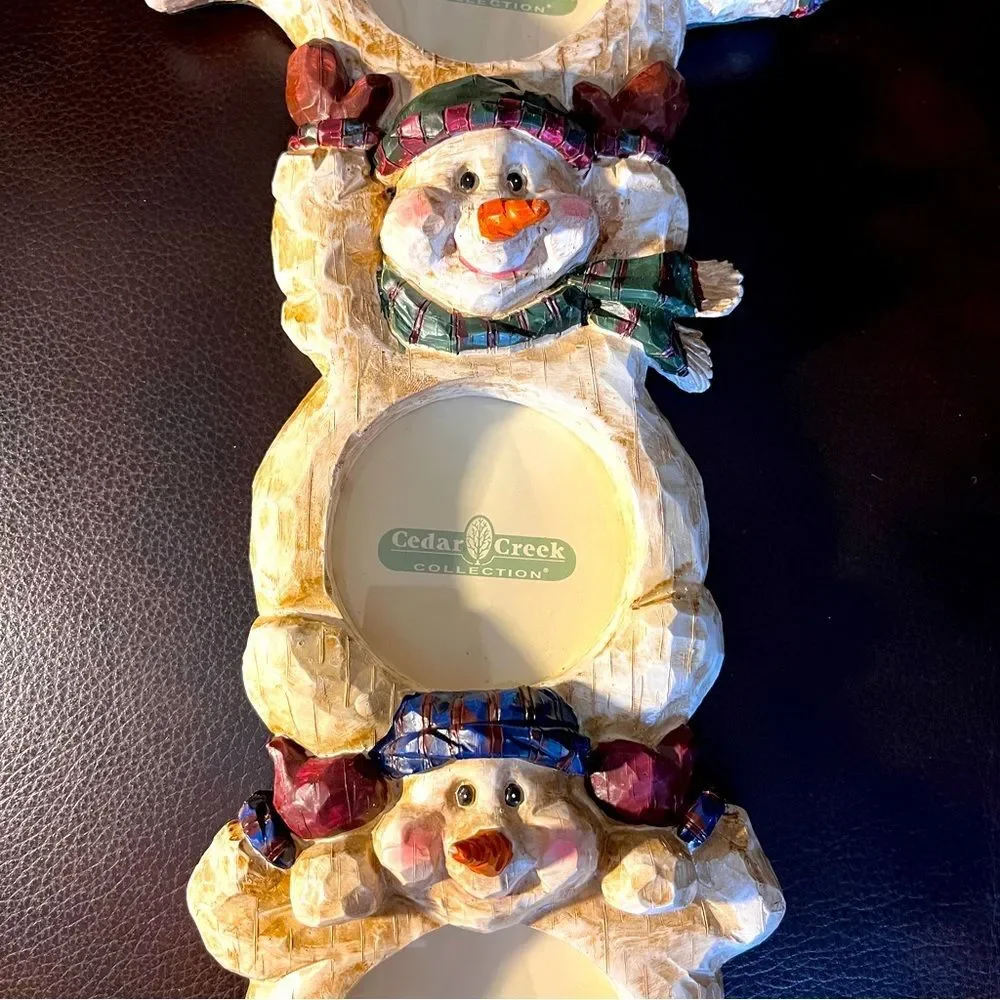 Cedar Creek Three Snowman Resin Picture Frame